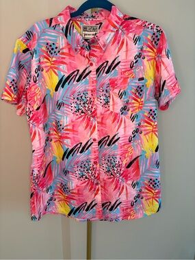 RSVLTS KUNUFLEX Short Sleeve Shirt "La Croy" Pink/Multi-Color Men's